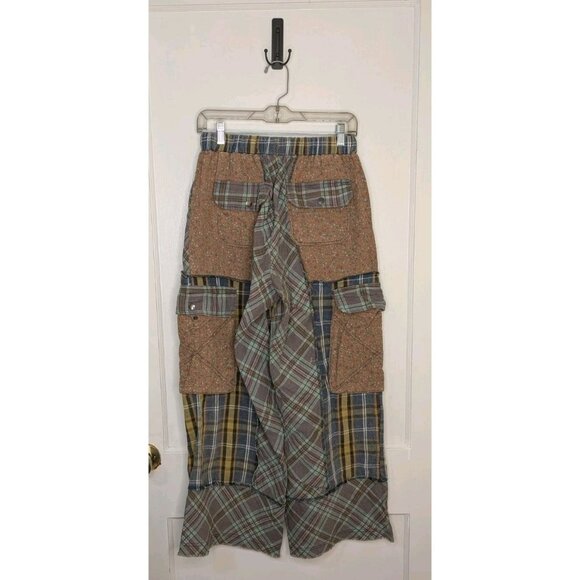 Size Medium Pol Patchwork Cargo Pants Floral Plaid Grunge - Picture 2 of 3
